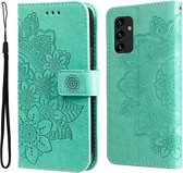 Bloemen Book Case - Samsung Galaxy A13 4G Hoesje - Groen