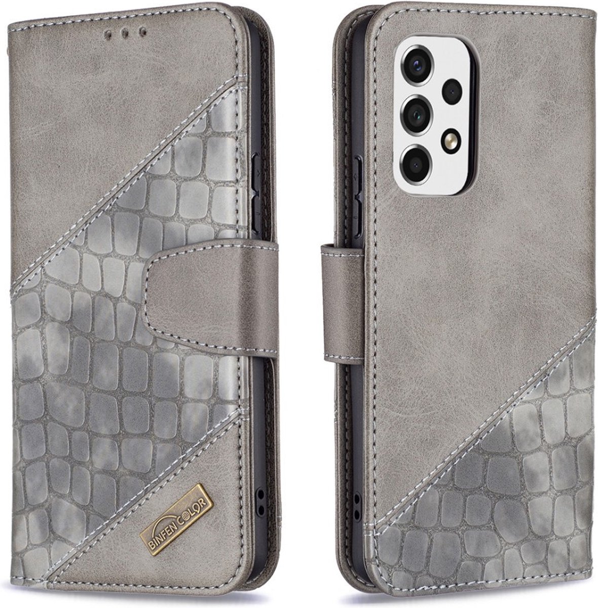 Croc Book Case - Samsung Galaxy A53 Hoesje - Grijs