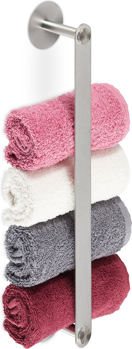 Relaxdays Handdoekhouder zonder boren - handdoekrek - theedoekhouder - muur - zelfklevend