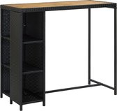 Medina Bartafel met opbergrek 120x60x110 cm poly rattan zwart