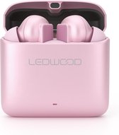LEDWOOD LD-S20-PIN - Écouteurs intra-auriculaires TITAN S20 TWS avec boîtier de charge métallique, rose