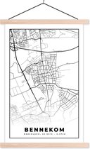 Posterhanger incl. Poster 40x60 cm - Schoolplaat - Bennekom - Plattegrond - Kaart - Stadskaart - Textielposter - Blanke latten - Plattegrond