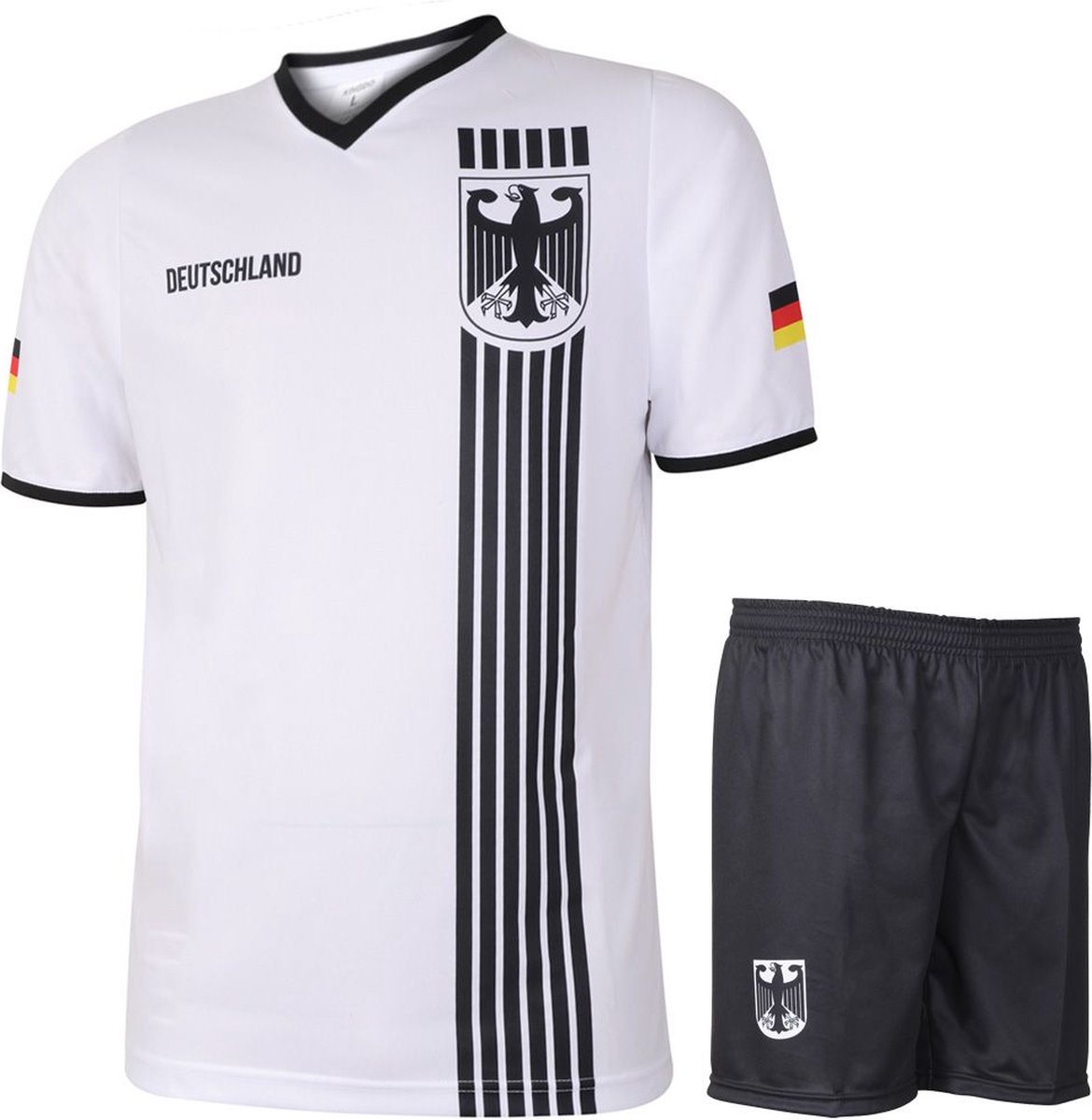 Duitsland Voetbaltenue Thuis Strepen Zwart Wit - Voetbal Tenue Kinderen - Shirt en Broekje - Jongens en Meisjes - Volwassenen - Heren en Dames - Maat M