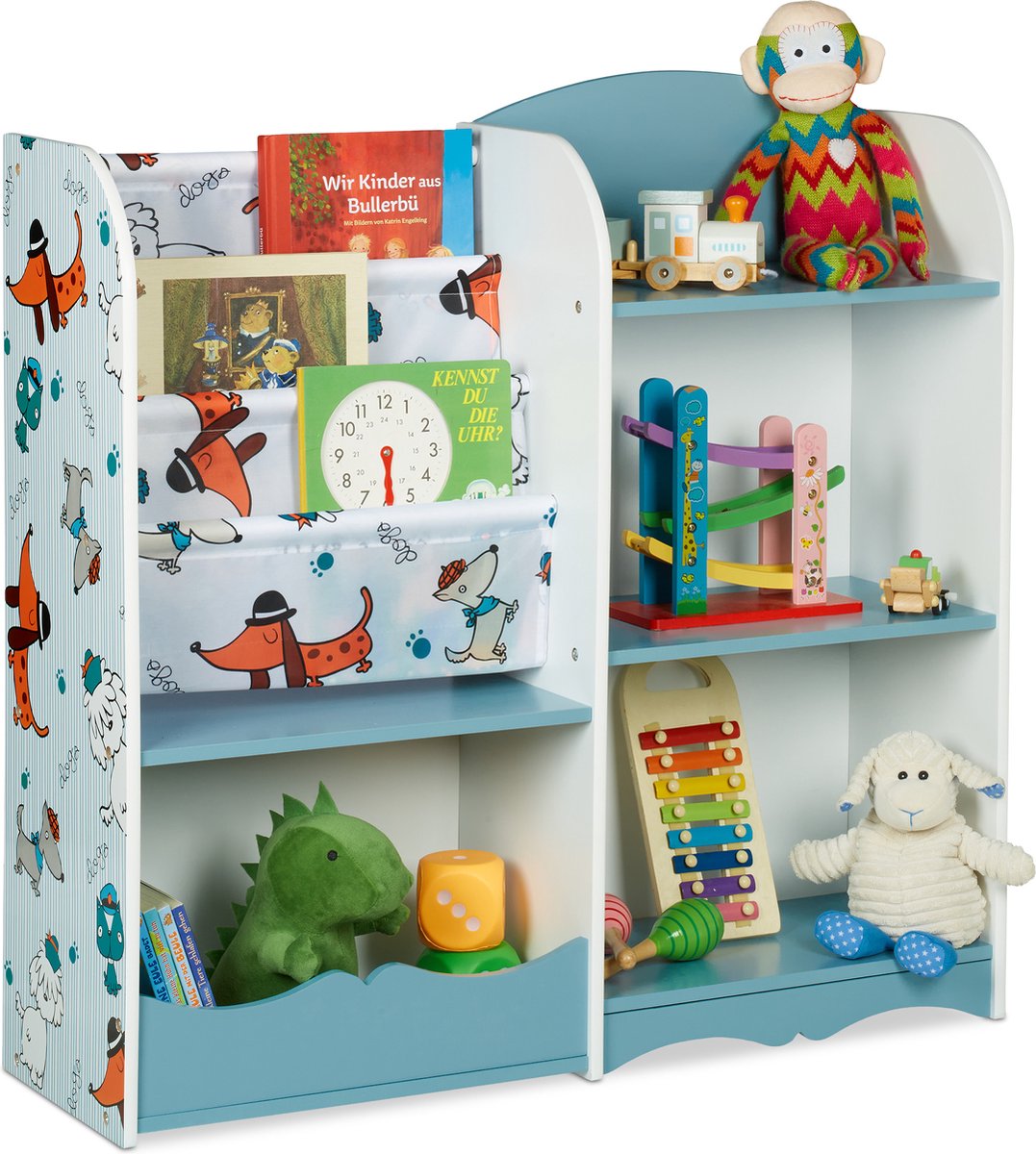 Relaxdays kinderkast - 6 manden - 4 stoffen vakken