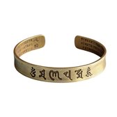 Marama - armband Tibet Messing - unisex - gegraveerde mantra - Boeddhistisch