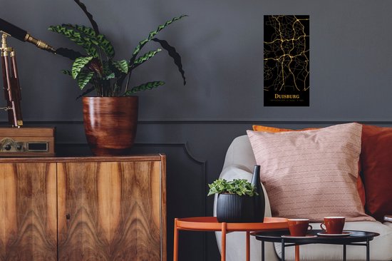 Stickers Stickers muraux - Duisbourg - Carte - Or - 20x40 cm - Feuille adhésive