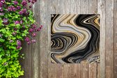 Tuinposters Marmer - Goud - Lijn - 50x50 cm - Tuindoek