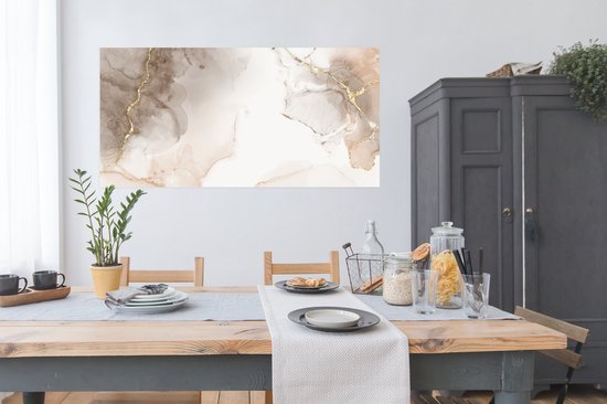 Affiche Marbre - Or - Sépia - 150x75 cm