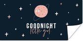 Poster Quotes - Meisjes - Goodnight little girl - Spreuken - Kids - Baby - Meiden - 160x80 cm - Poster Babykamer