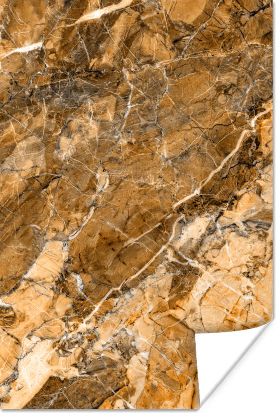 Poster Granit - Pierre - Jaune - Oranje - 60x90 cm