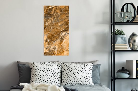 Poster Kristal - Geel - Graniet - Wit - 40x80 cm