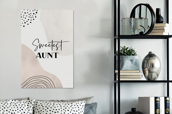 Canvas Schilderij Spreuken - Tante - Liefde - Aunt - 60x90 cm - Wanddecoratie