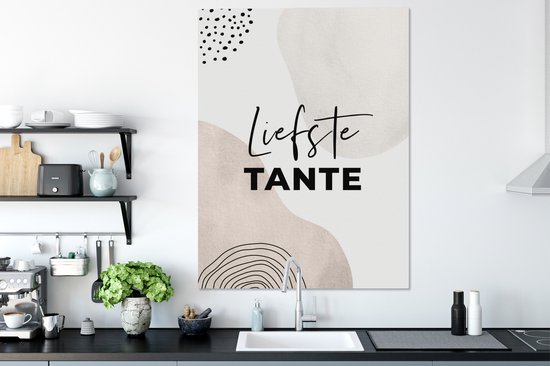 Canvas schilderij 90x120 cm - Wanddecoratie Spreuken - Quotes - 'Liefste tante' - Familie - Muurdecoratie woonkamer - Slaapkamer decoratie - Kamer accessoires - Schilderijen op canvas