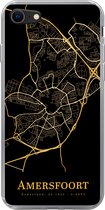 Geschikt voor iPhone 7 hoesje - Amersfoort - Kaart - Goud - Zwart - Siliconen Telefoonhoesje