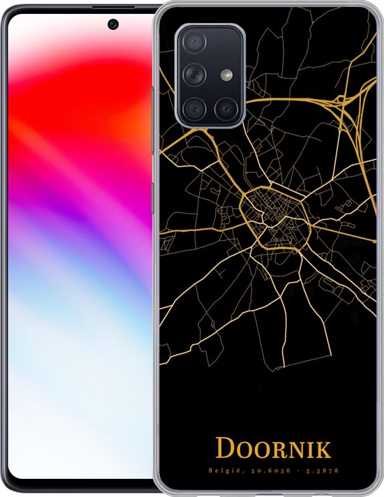 Coque Samsung Galaxy A51 5G - Tournai - Carte - Or - Coque de téléphone en Siliconen