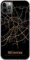 Geschikt voor iPhone 13 Pro Max hoesje - Münster - Kaart - Goud - Siliconen Telefoonhoesje