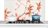 Spatscherm keuken 120x60 cm - Kookplaat achterwand Japanse esdoorn - Vintage - Japan - Muurbeschermer - Spatwand fornuis - Hoogwaardig aluminium