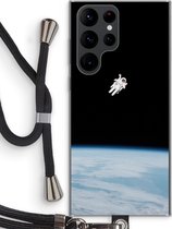 Case Company® - Samsung Galaxy S22 Ultra hoesje met Koord - Alone in Space - Telefoonhoesje met Zwart Koord - Bescherming aan alle Kanten en Over de Schermrand