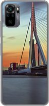 Geschikt voor Xiaomi Redmi Note 10 hoesje - Rotterdam - Erasmus - Zonsondergang - Siliconen Telefoonhoesje