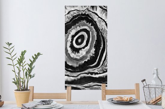 Stickers muraux - Sticker Feuille - Marbre - Zwart - Grijs - 40x80 cm - Film Adhésif - Stickers muraux Chambre Enfant - Papier Peint Auto Adhésif