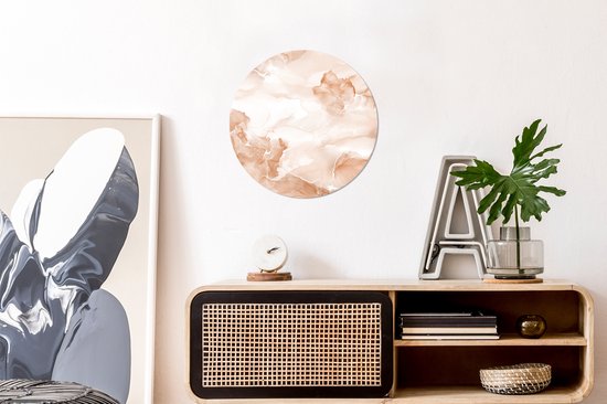 Wall Circle - Wall Circle Indoor - Marbre - Rouge - Nuage - ⌀ 30 cm - Décoration murale - Peintures Ronds