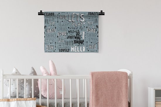 Tapisserie murale - Tissu mural - Proverbes - Bébé - Citations - Mots - Enfants - 60x45 cm - Tapisserie murale