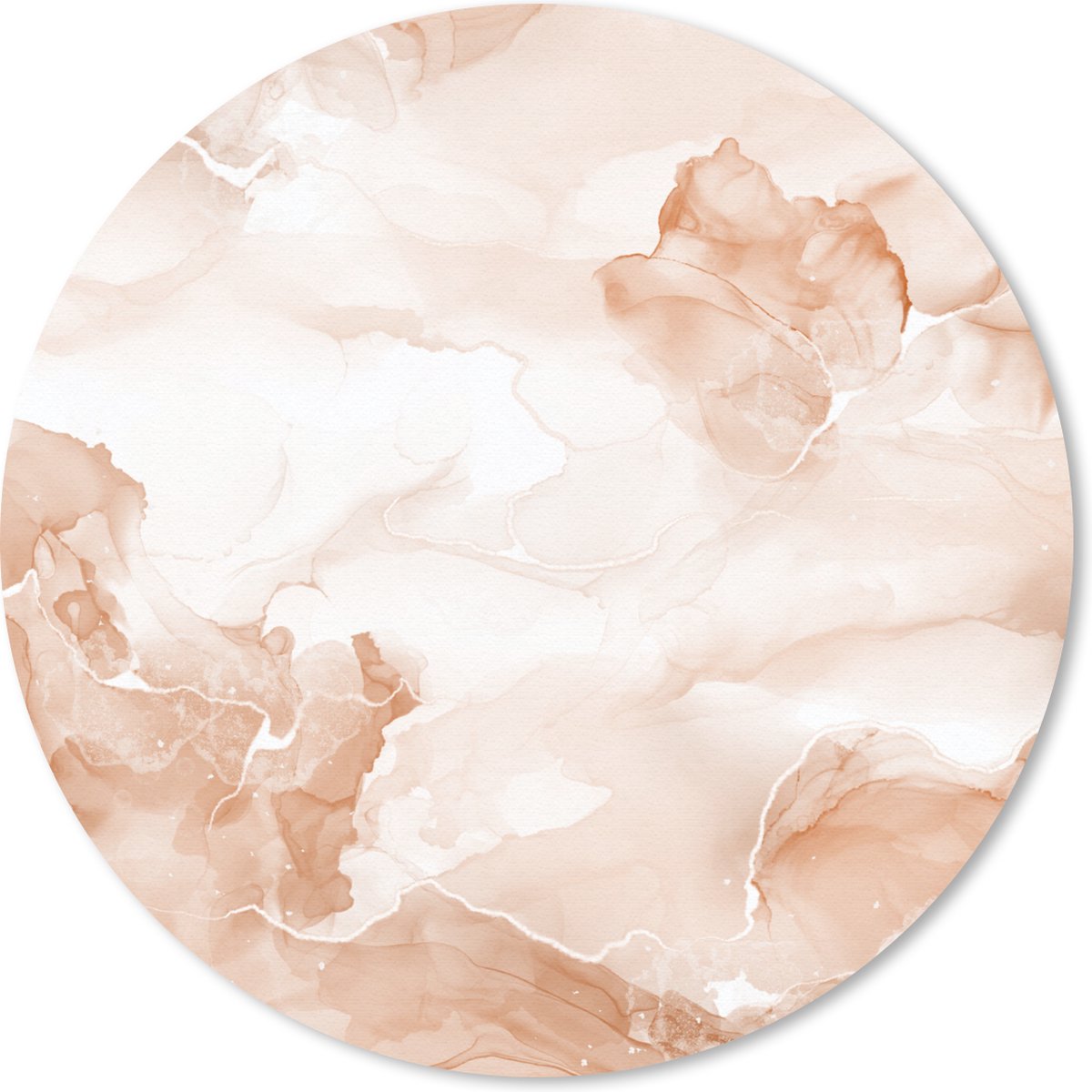Muismat rond 50x50 cm - Mousepad Marmer - Rood - Wolk - Ronde muismatten