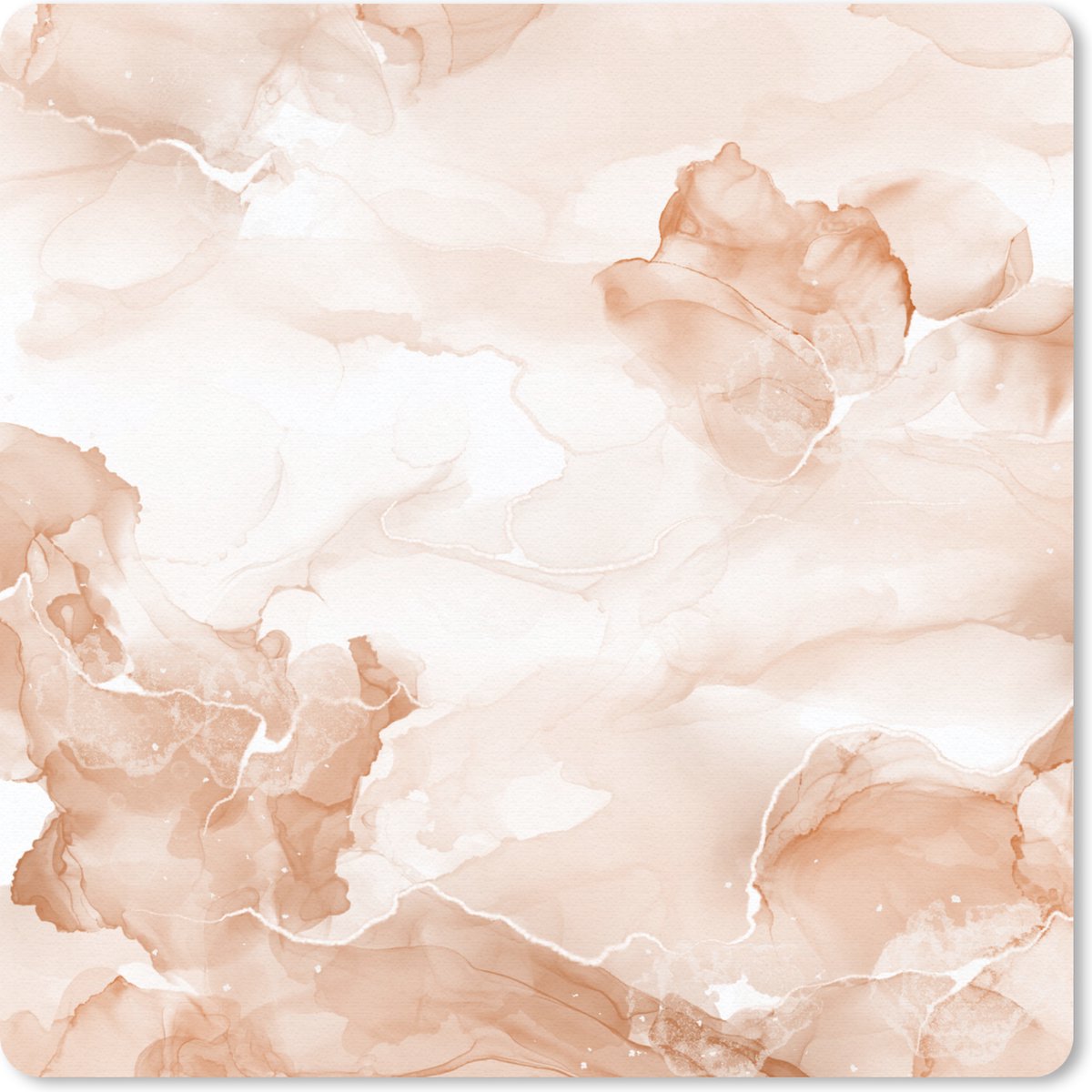 Muismat 20x20 cm - Mousepad Marmer - Rood - Wolk - Muismatten