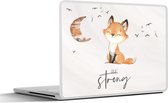 Laptop sticker - 15.6 inch - Spreuken - Be strong - Quotes - Kinderen - Jongens - Meisjes - Kind