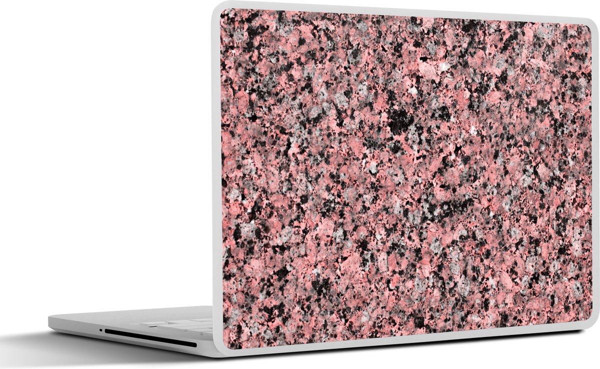 Laptop sticker - 17.3 inch - Roze - Zwart - Kristal - Graniet print - 40x30cm - Laptopstickers - Laptop skin - Cover