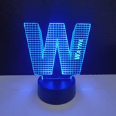 Lampe LED 3D - Lettre avec nom - Wayne