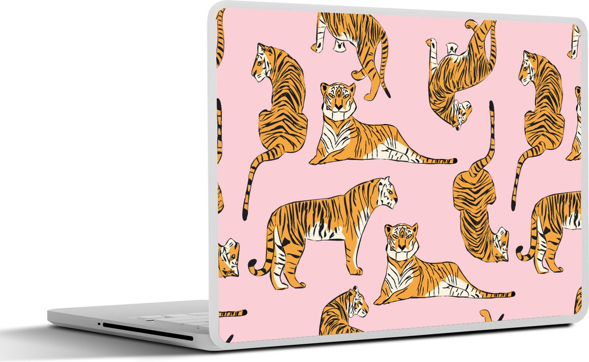 Laptop sticker - 12.3 inch - Patroon - Tiger - Dieren - 30x22cm - Laptopstickers - Laptop skin - Cover