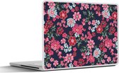 Laptop sticker - 11.6 inch - Bloemen - Flora - Roze - Bloesem - Patronen - 30x21cm - Laptopstickers - Laptop skin - Cover