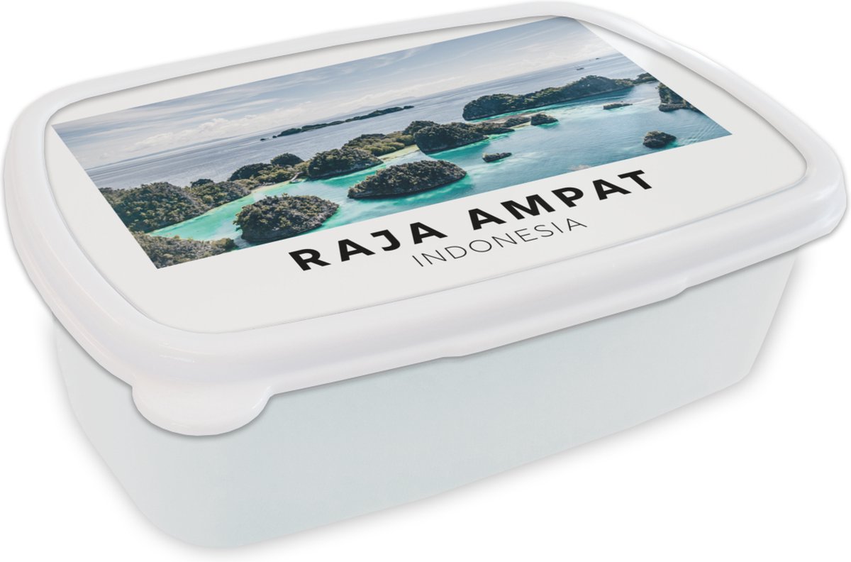 Broodtrommel Wit - Lunchbox - Brooddoos - Indonesië - Eiland - Zee - 18x12x6 cm - Volwassenen