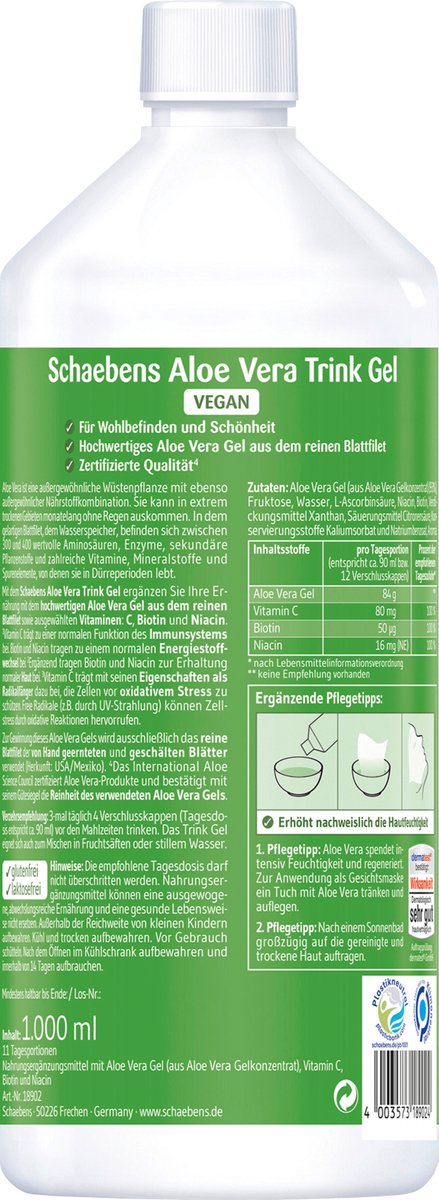 Schaebens Schaebens Alo Vera Drinkgel, 1 l | bol