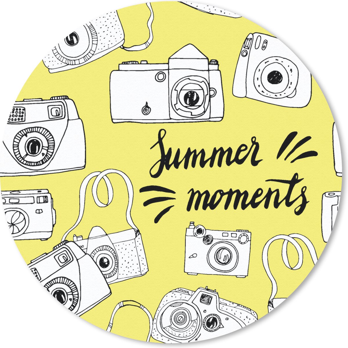 Muismat rond 40x40 cm - Mousepad Camera - Zomer - Quotes - Patronen - Ronde muismatten