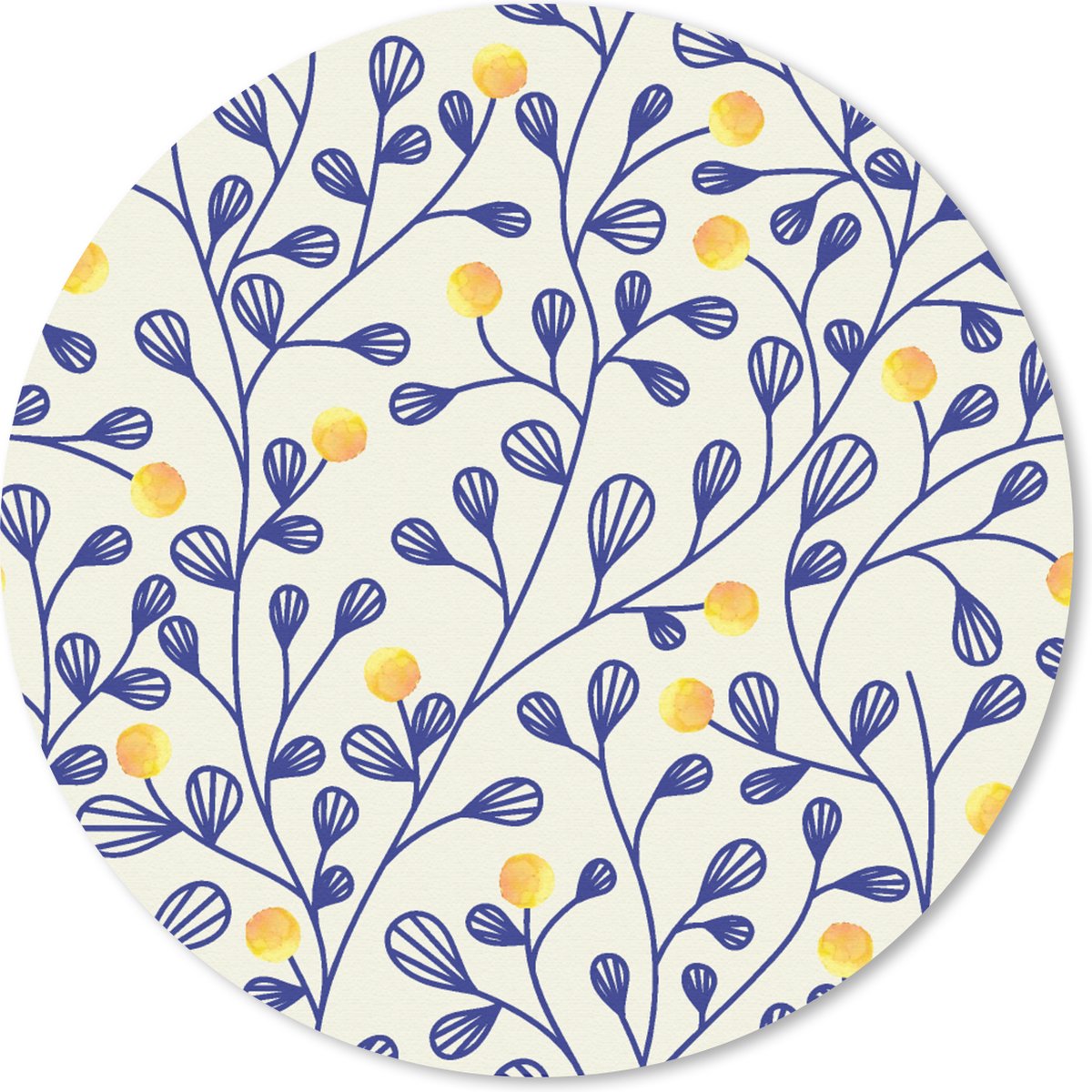 Muismat rond 30x30 cm - Mousepad Patronen - Geel - Minimalistisch - Ronde muismatten