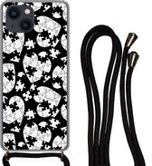 Coque avec cordon iPhone 13 - Meiden - Puzzle - Cœur - Motifs - Fille - Kids - Enfants - Siliconen - Bandoulière - Coque arrière avec cordon - Coque pour téléphone avec cordon - Coque avec corde