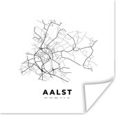 Poster Stadskaart – Zwart Wit - Kaart – Aalst – België – Plattegrond - 100x100 cm XXL