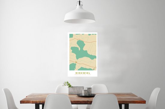 Poster Ringwiel - Stadskaart - Kaart - Plattegrond - Vintage - 40x60 cm
