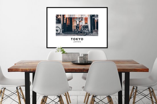 Cadre photo avec affiche - Tokyo - Japon - Vélo - 90x60 cm - Cadre pour affiche