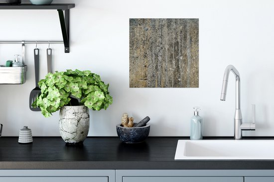 Poster Mur - Jaune - Marron - Grijs - 30x30 cm