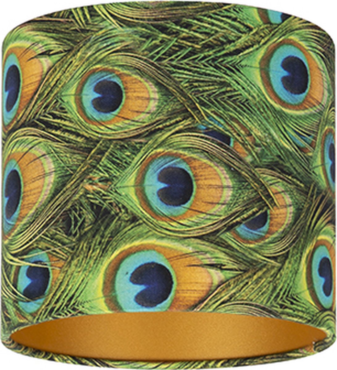 Uniqq Lampenkap velours Pauw Ø 20 cm - 20 cm hoog