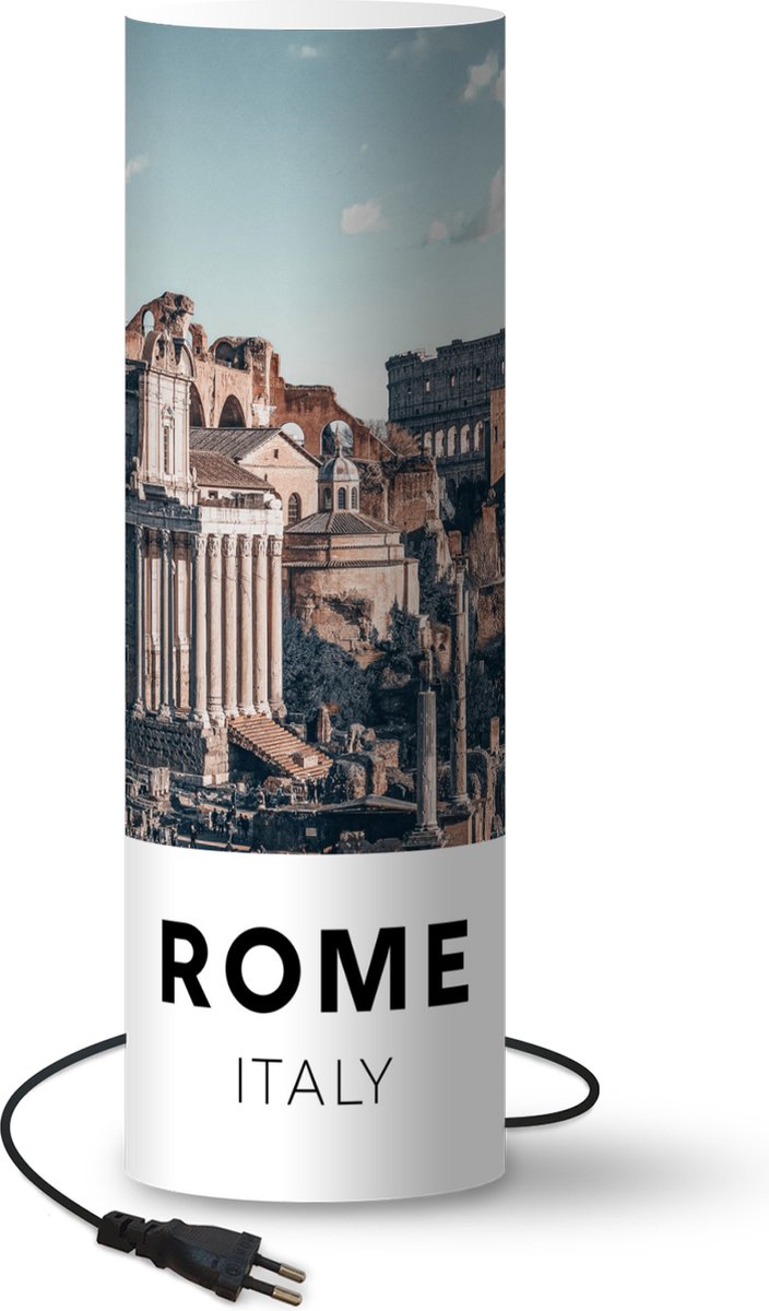 Lamp - Nachtlampje - Tafellamp slaapkamer - Rome - Italië - Architectuur - 50 cm hoog - Ø15.9 cm - Inclusief LED lamp