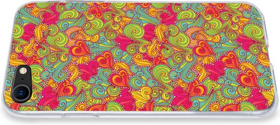 Coque pour iPhone SE 2020 - Meiden - Coeur - Boucles - Motifs - Coque en Siliconen pour téléphone -