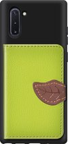 Mobigear Hoesje geschikt voor TPU Telefoonhoesje Backcover | Mobigear Cards Wallet | Pasjeshouder voor 3 Pasjes | Hoesje voor Pinpas / OV Kaart / Rijbewijs | Galaxy Note 10 Case | Back Cover Groen