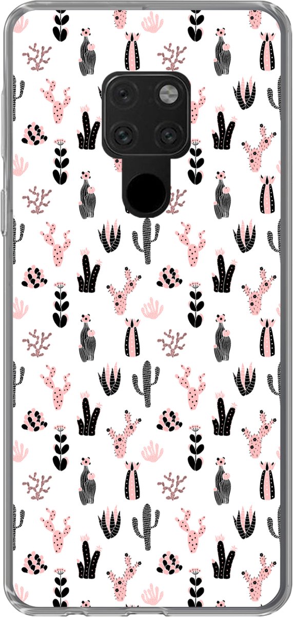 Telefoonhoesje Geschikt voor Huawei P40 Lite hoesje - Meiden - Cactus - Roze - Patronen - Girl - Kids - Kinderen - Siliconen Telefoonhoesje Telefoonhoesje