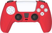 Silicone Hoes Geschikt voor: Playstation 5 Controller Skin - PS5 Silicone Hoes - PS5 Accessoires - Cover - Hoesje - Siliconen skin case - Rood