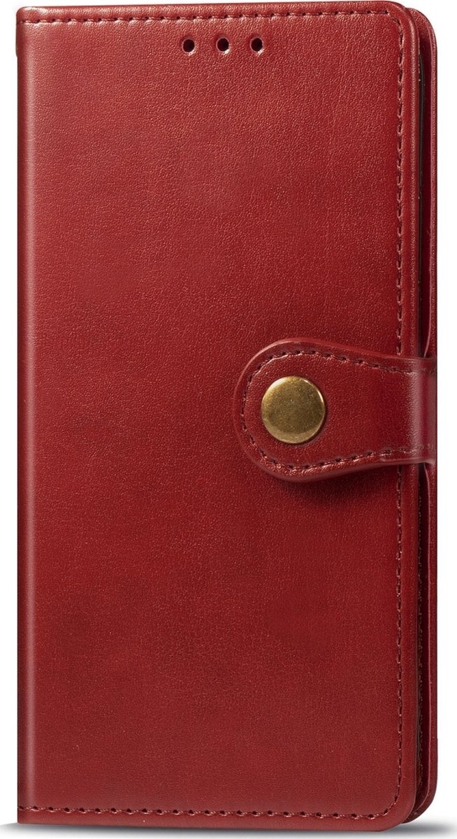 Mobigear Telefoonhoesje geschikt voor Nokia 5.3 Hoesje | Mobigear Snap Button Bookcase Portemonnee | Pasjeshouder voor 3 Pasjes | Telefoonhoesje voor Pinpas / OV Kaart / Rijbewijs - Rood