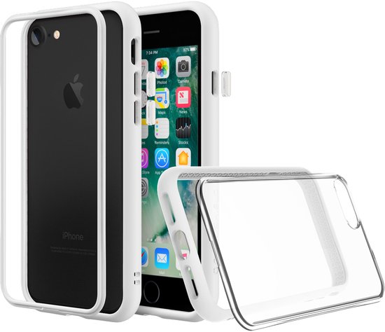 Apple iPhone 7 Hoesje - Rhinoshield - MOD NX Serie - Hard Kunststof Backcover - Transparant / Wit - Hoesje Geschikt Voor Apple iPhone 7
